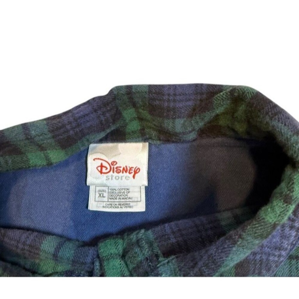 Vtg Disney Store Nightgown Womens Size XL Eeyore Flannel Plaid Green Blue *READ* - Picture 3 of 7